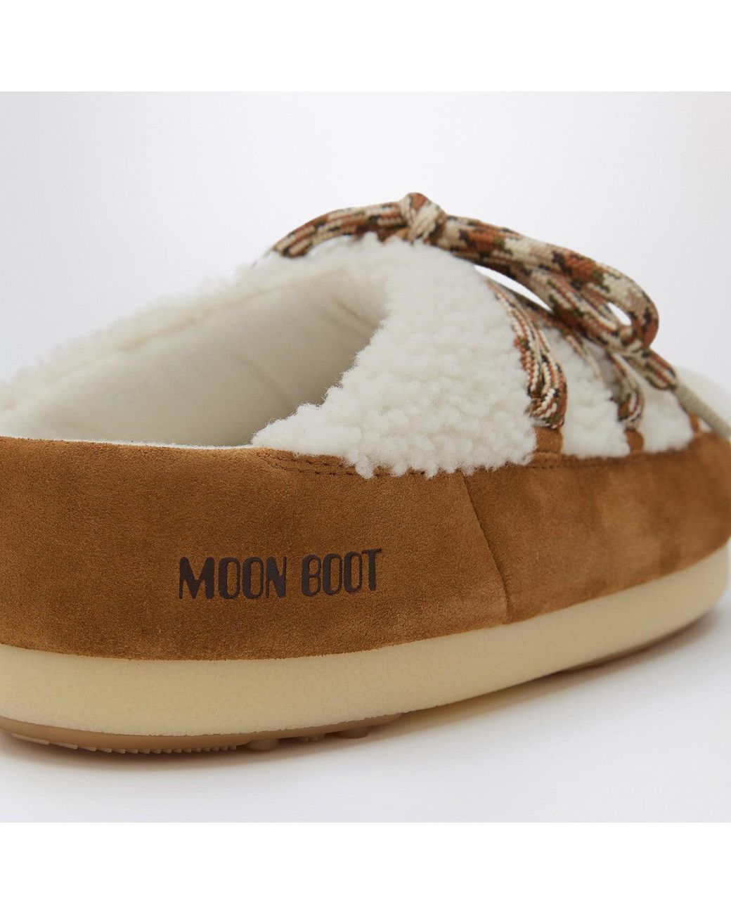 Moon Boot Brown Dark Curly Shearling Mules