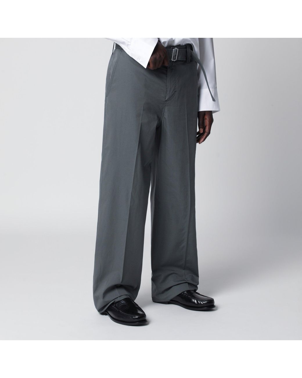 Lardini Gray Cotton And Silk Trousers for men