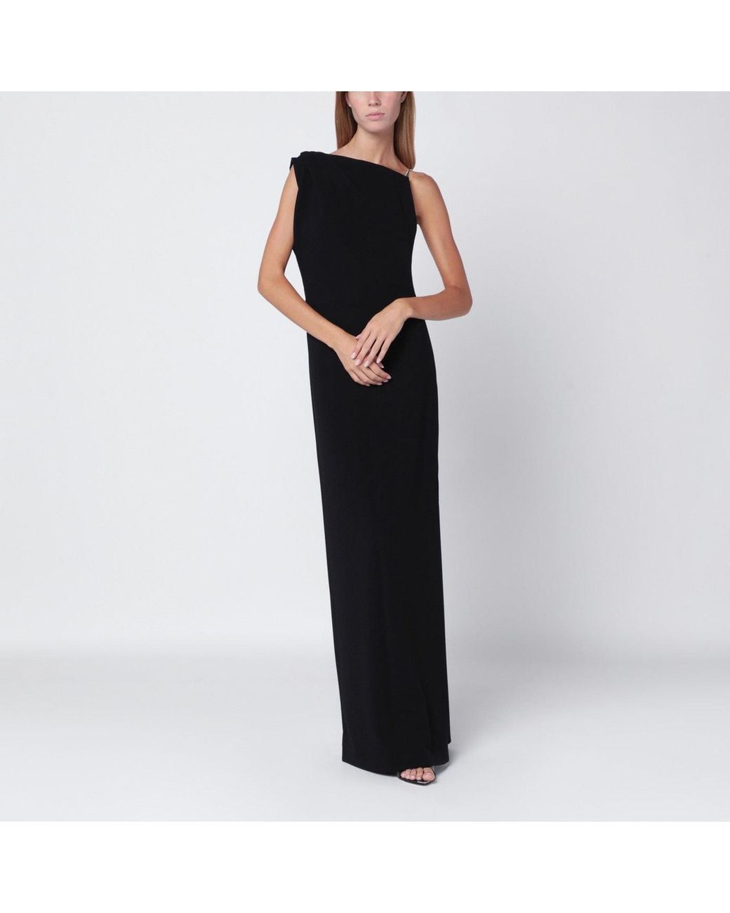 Max Mara Black Long Cady Bustier Dress