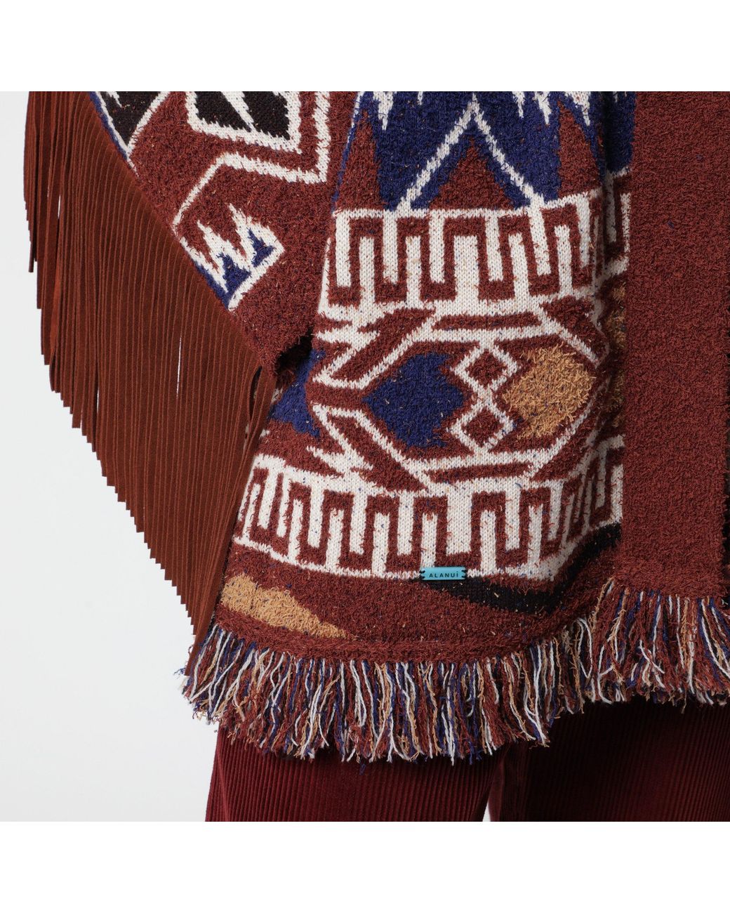 Alanui Red Amazing Journey Virgin Wool Cardigan