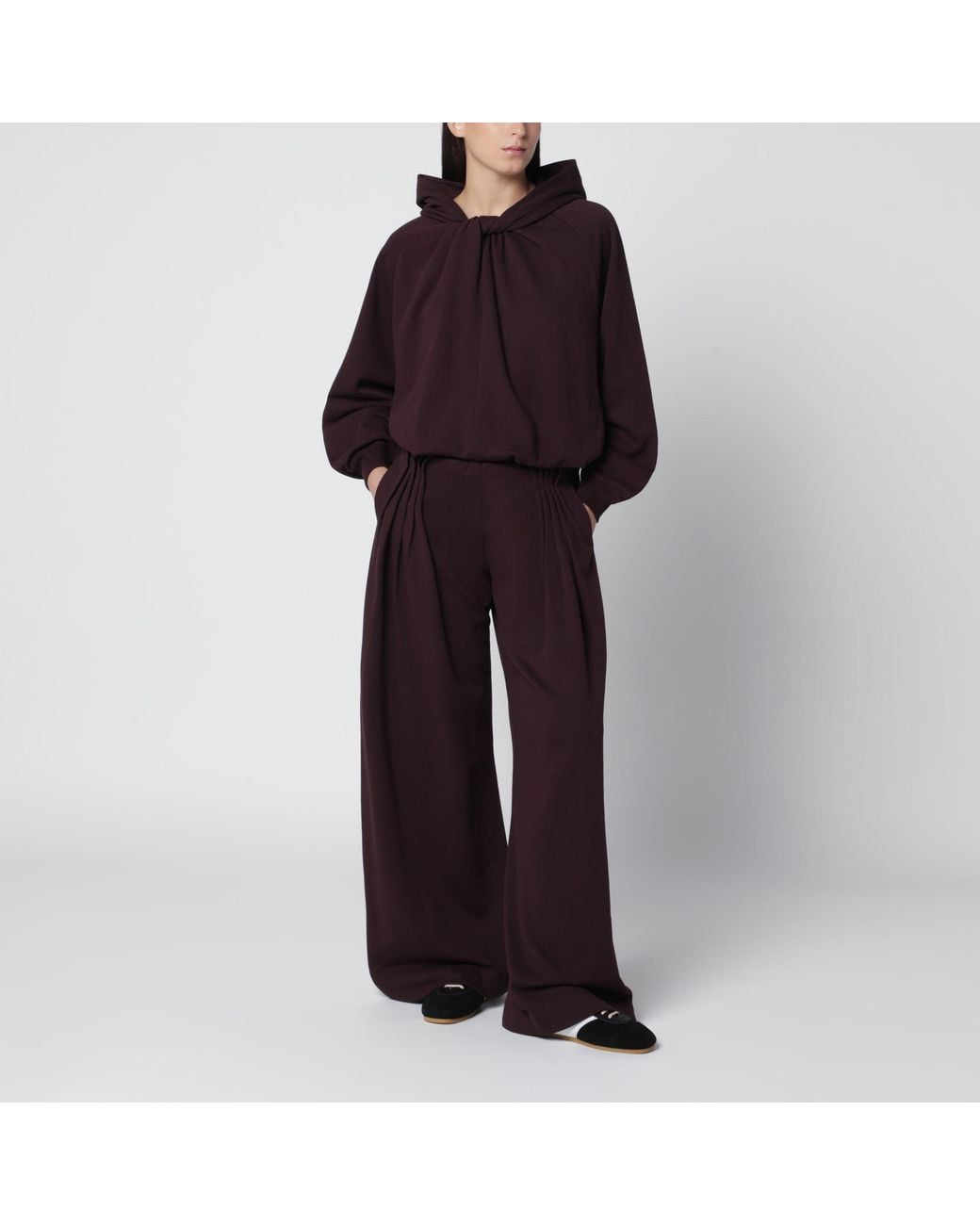 Dries Van Noten Black Peach Wide-Leg Trousers