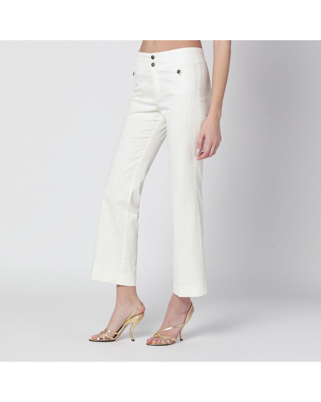 Etro White Cotton Trousers