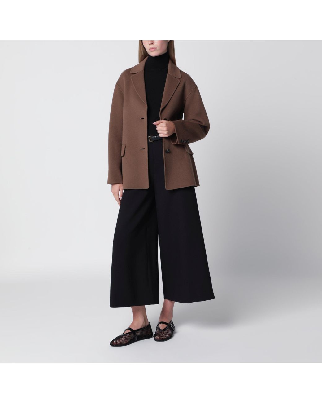 Max Mara Brown Double-Wool Single-Breasted Jacket