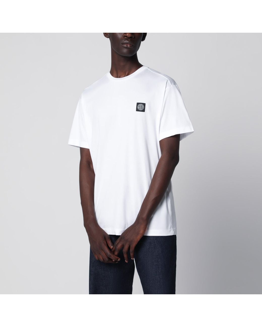 Stone Island White Slim-Fit Cotton T-Shirt for men