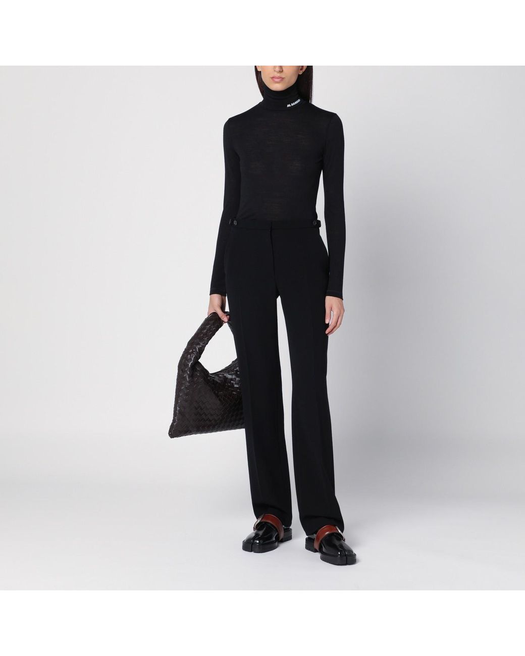 Jil Sander Wool-Blend Turtleneck Sweater in Black | Lyst Jil Sander Wool-Blend Turtleneck Sweater in Black | Lyst