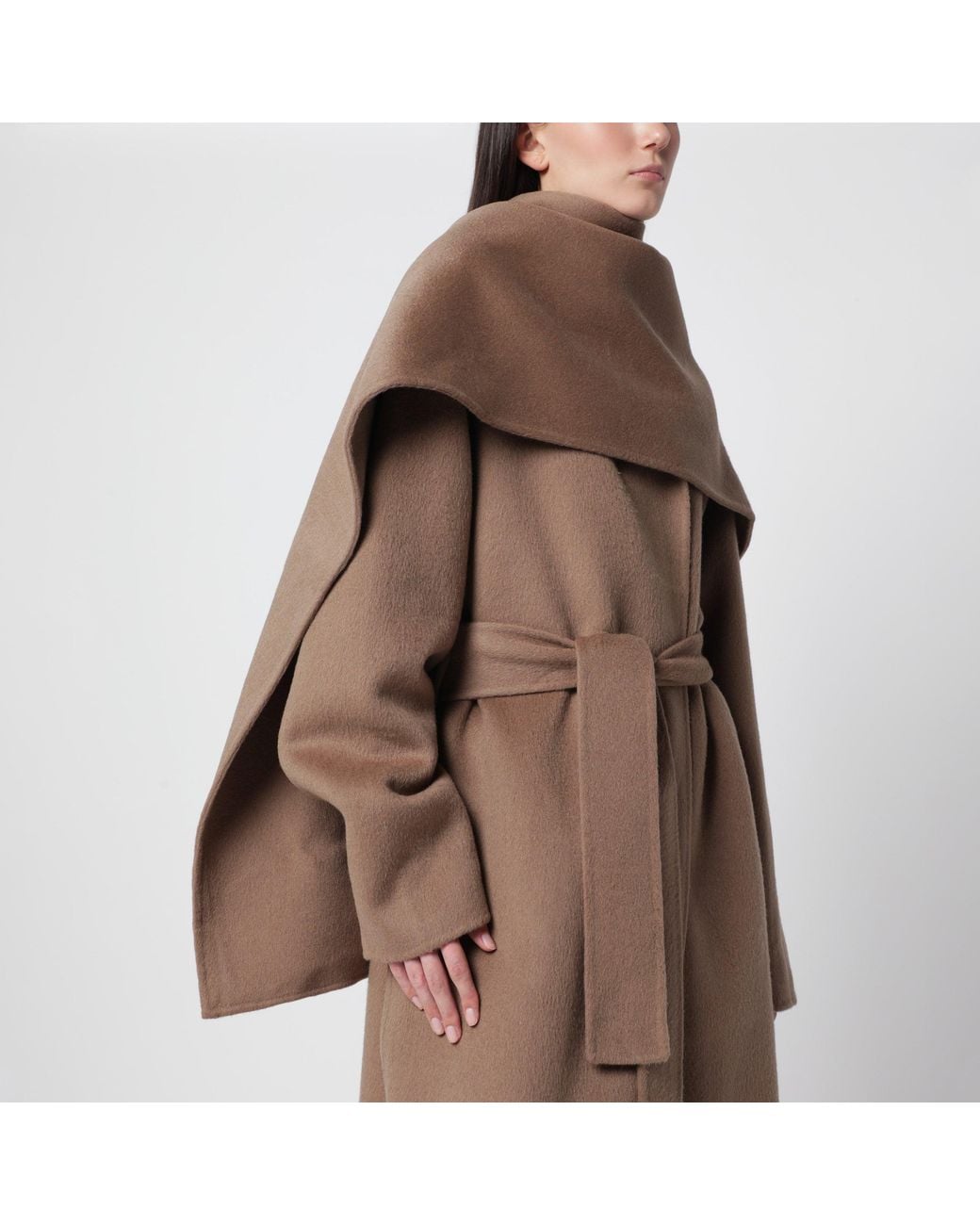 Almada Label Brown Micha Tan Wool Scarf