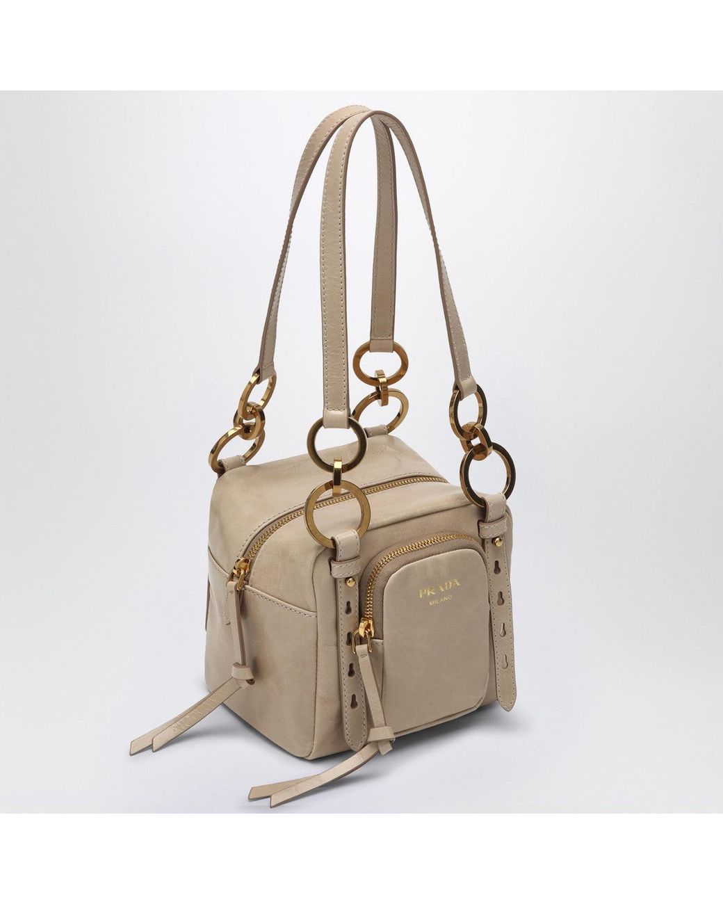 Prada Natural Mini Dangle Handtasche Puderrosa
