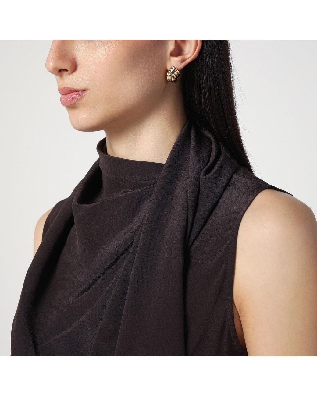 P.A.R.O.S.H. Brown Silk Blouse