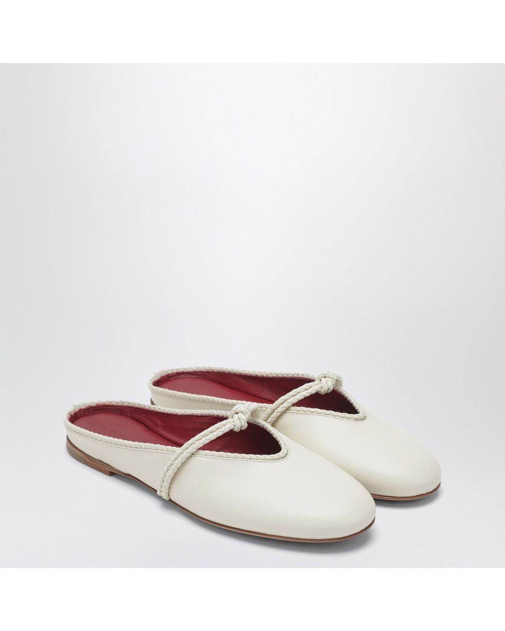 Bottega Veneta White Rosa Mules