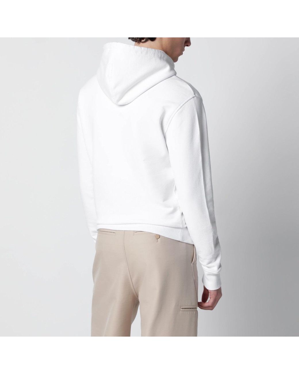 AMI White Ami De Coeur Hooded Sweatshirt for men