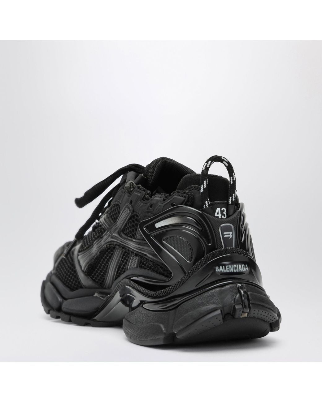 Balenciaga Black Mesh & Nylon Runner Sneakers With Almond Toe for men