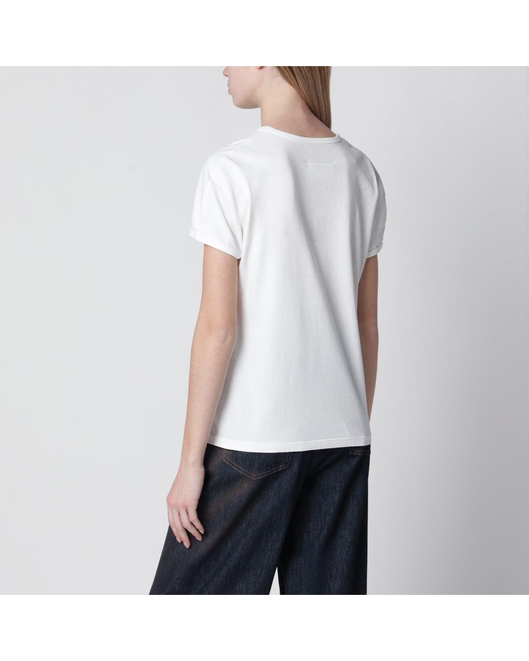 MM6 by Maison Margiela White Vintage Jersey Cotton T-Shirt