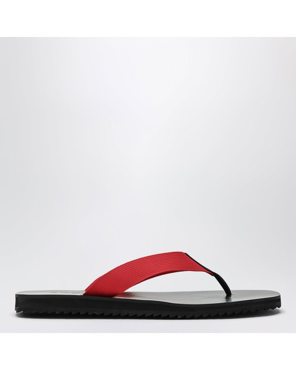 Senso Red Xylon Leather And Fabric Slides