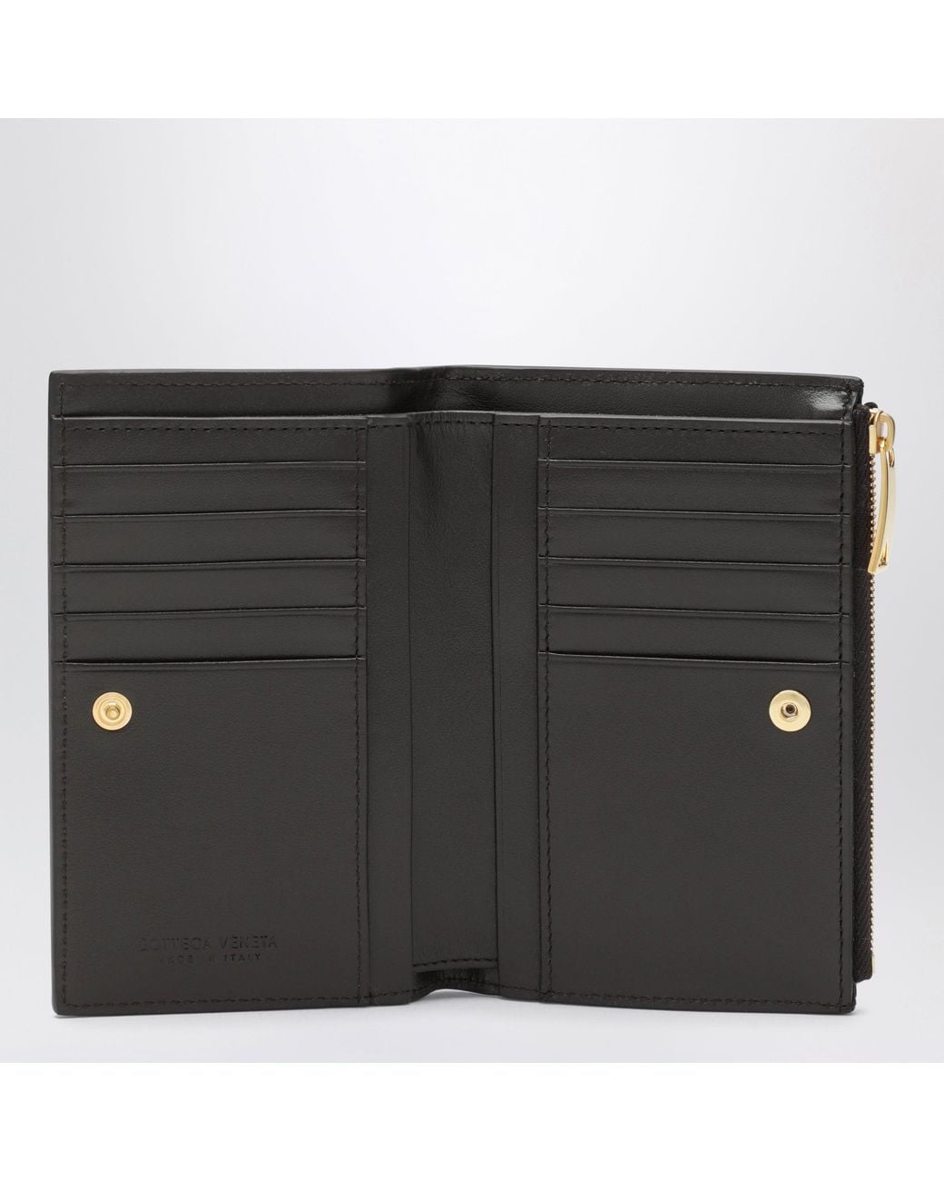 Bottega Veneta Black Fondant Medium Bi-Fold Wallet