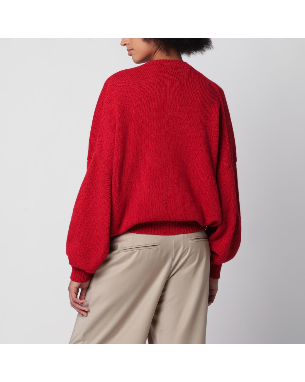 Cordera Red Oversized Merino Wool And Cashmere Sweater