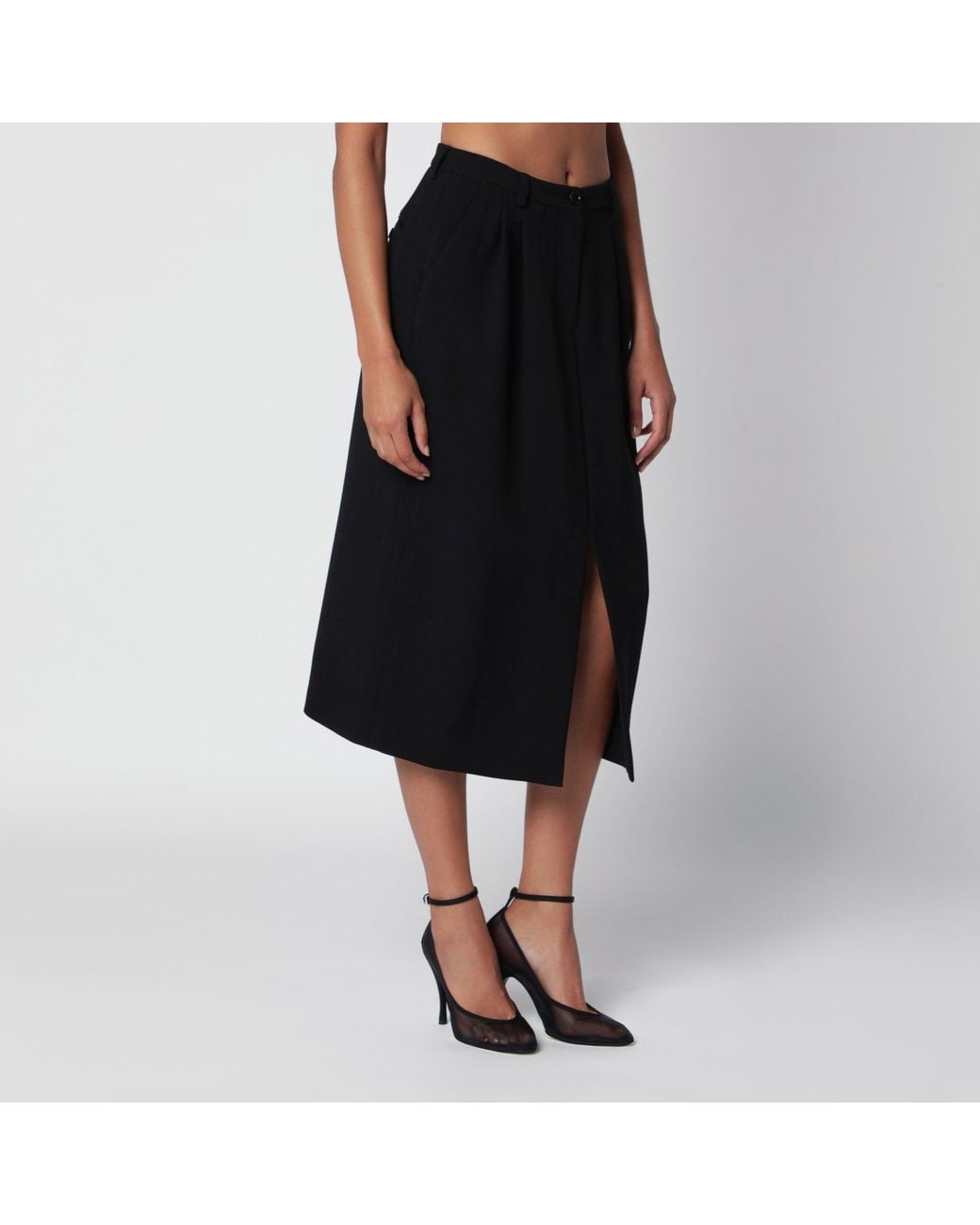 Dolce & Gabbana Black Wool Double Crêpe Skirt