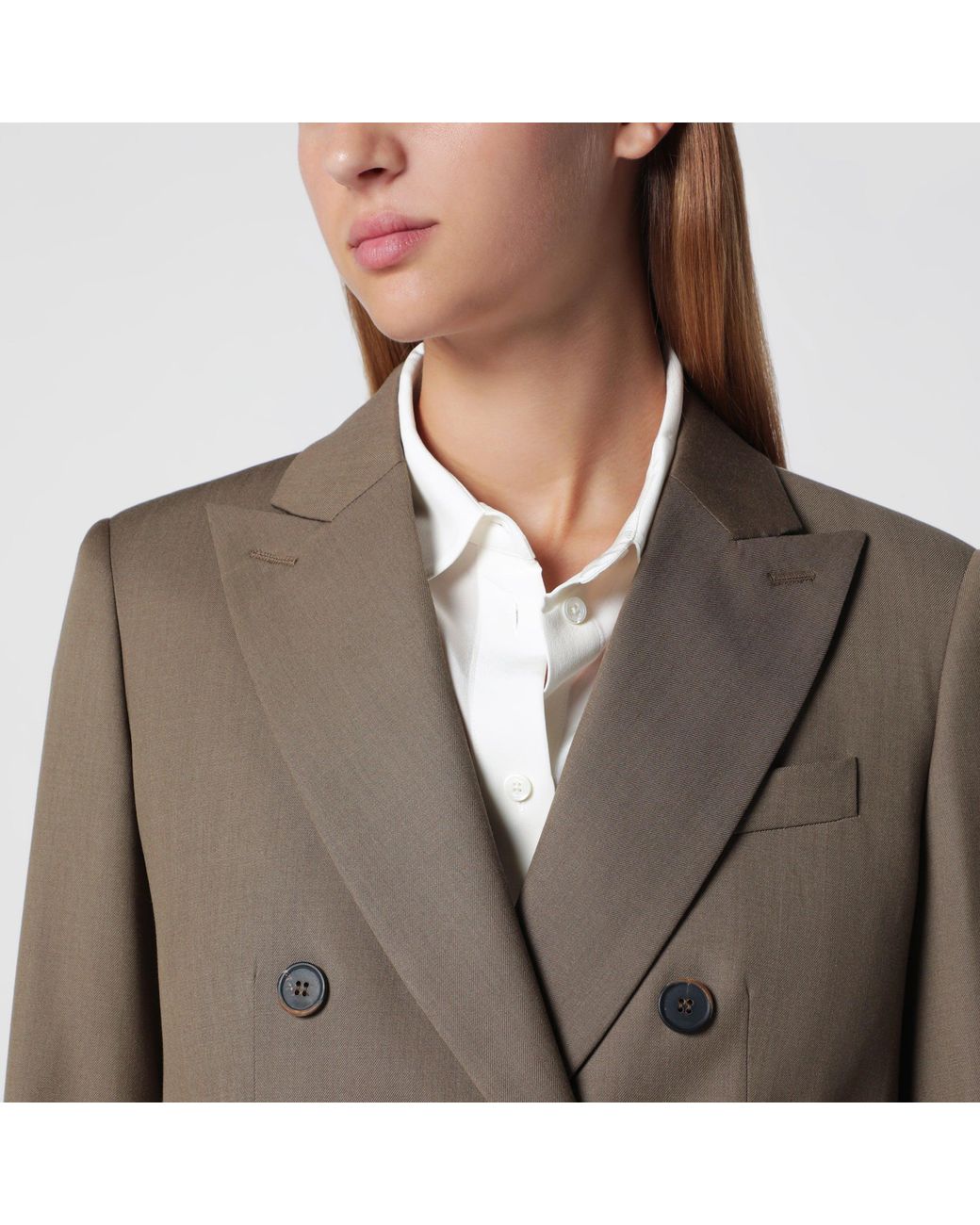 Max Mara Natural Camel Double-Breasted Wool Jacket