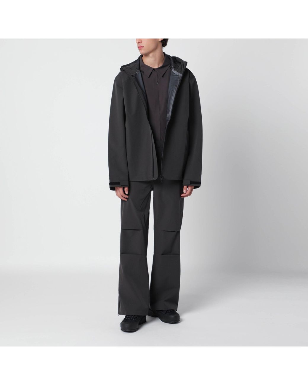Hiking Patrol Black Charcoal Hooded Jacket for men