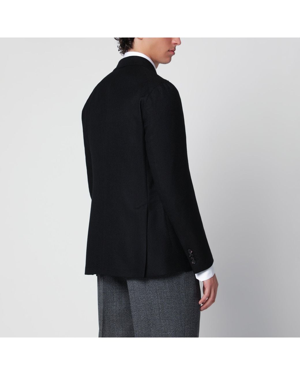 Tagliatore Black Doublebreasted Jacket for men