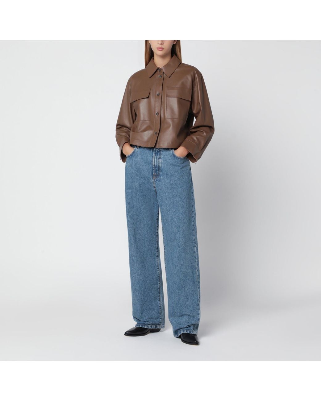 Weekend by Maxmara Brown Nappa Leather Jacket