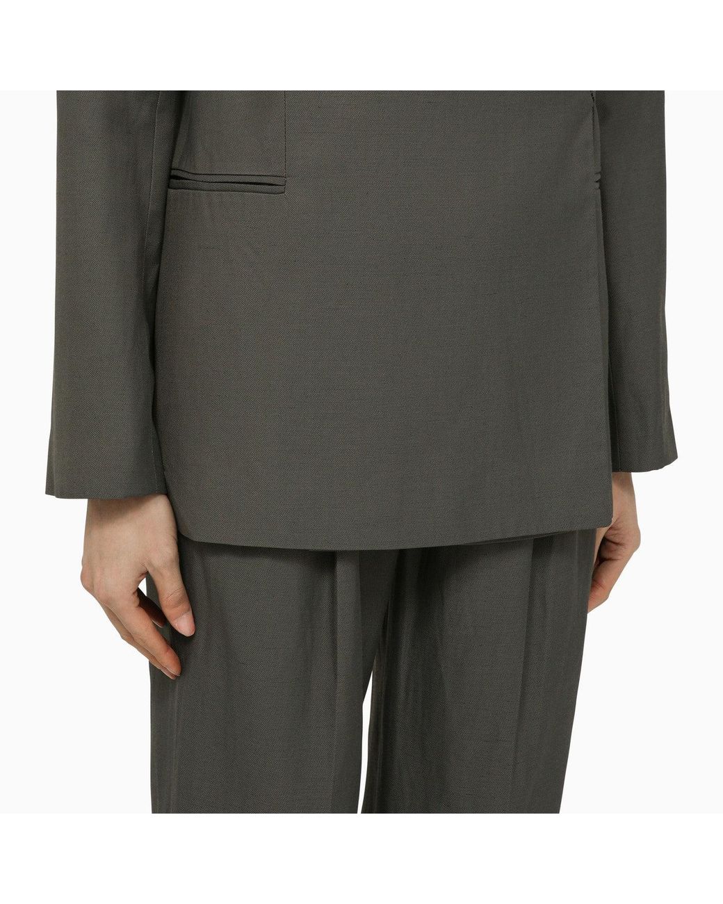 Loulou de Saison Gray Sandyato Single-Breasted Blazer
