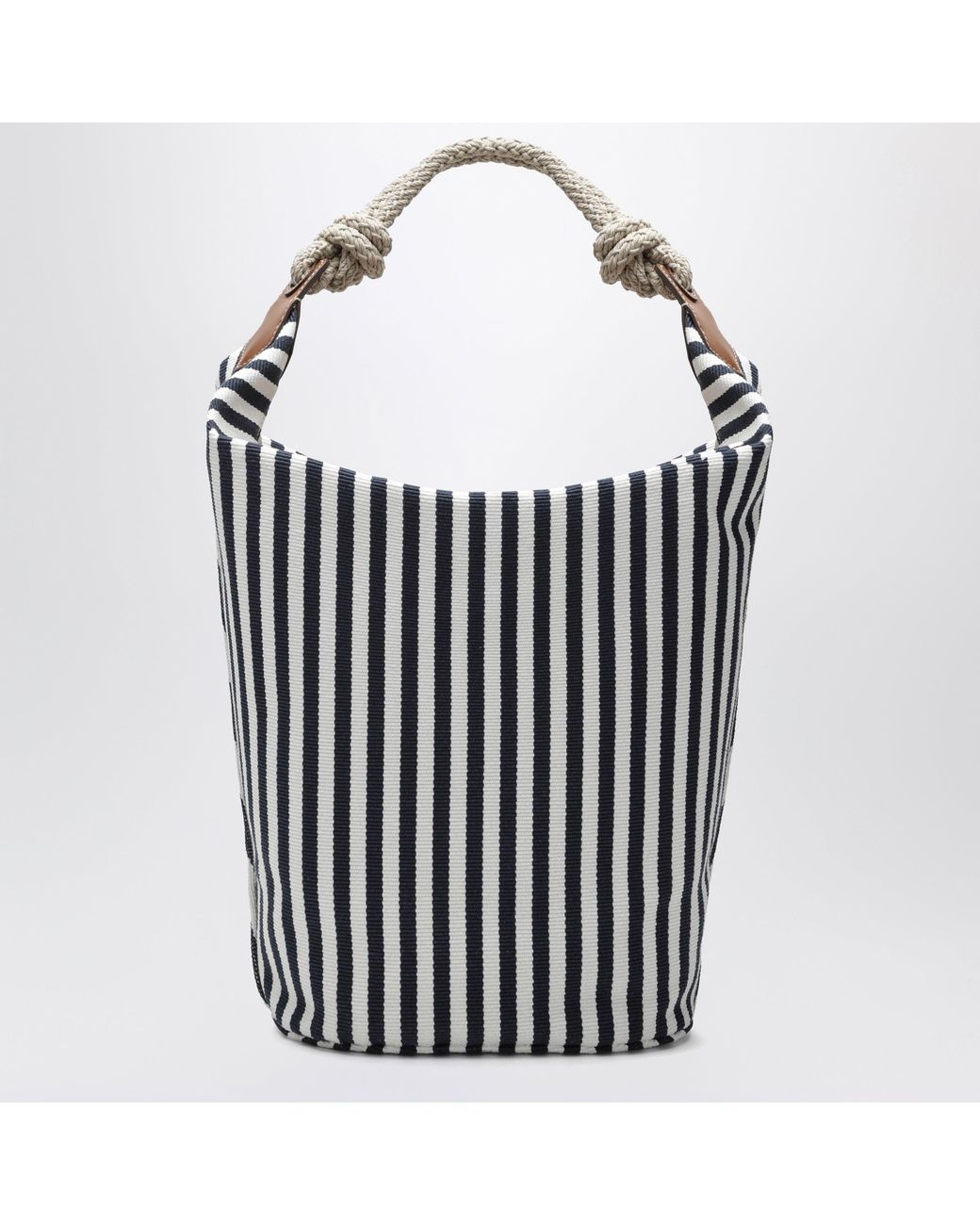 Miu Miu Black Cognac Striped Canvas Bag