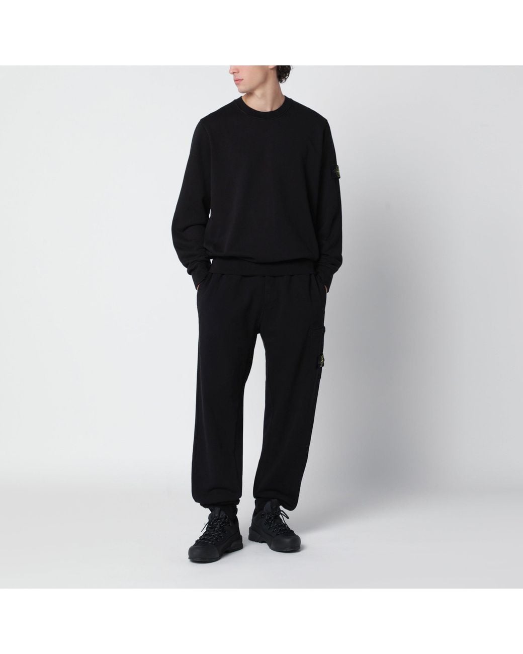 Stone Island Black Cotton Crew-Neck Sweatshirt for men