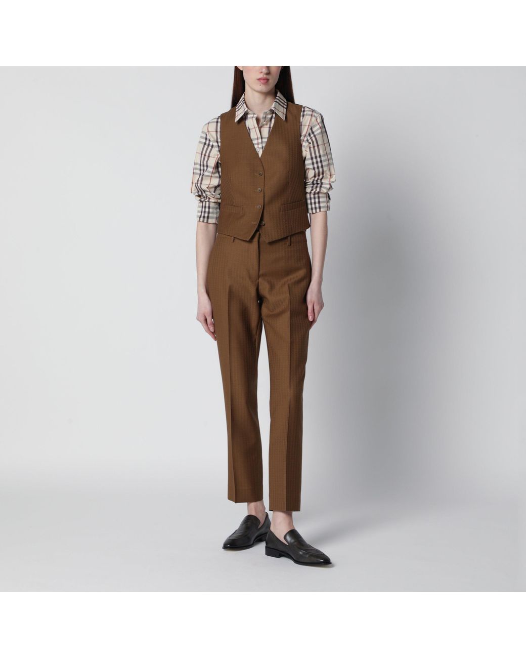 Burberry Brown Wool And Mohair Trousers