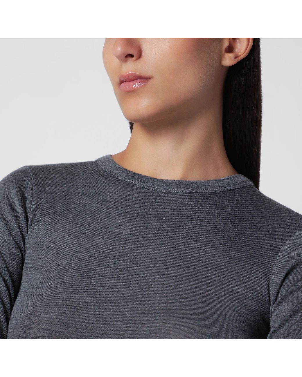 Rohe Gray Fine-Knit Wool Sweater