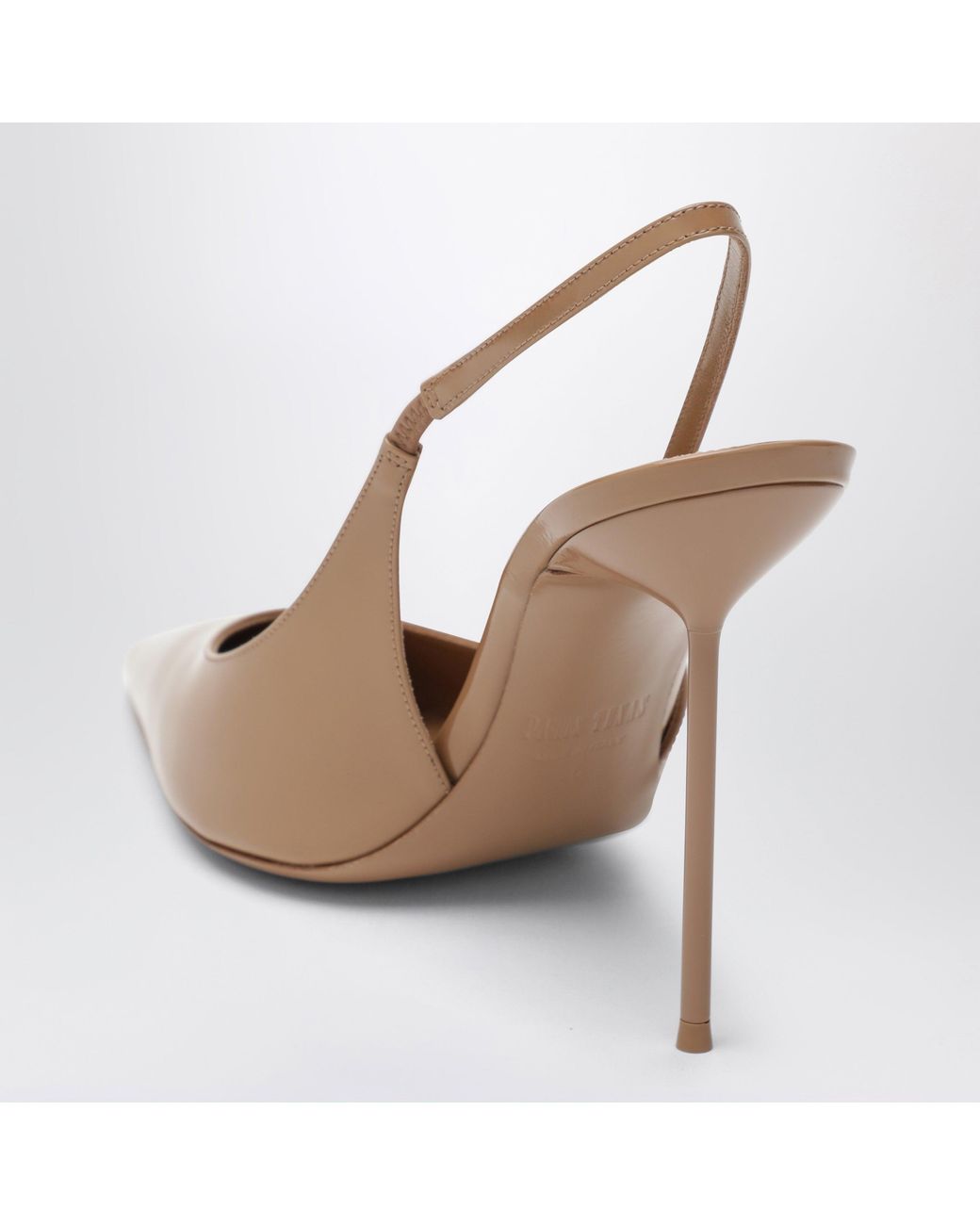Paris Texas Natural Patent Leather Lidia Slingback Pumps