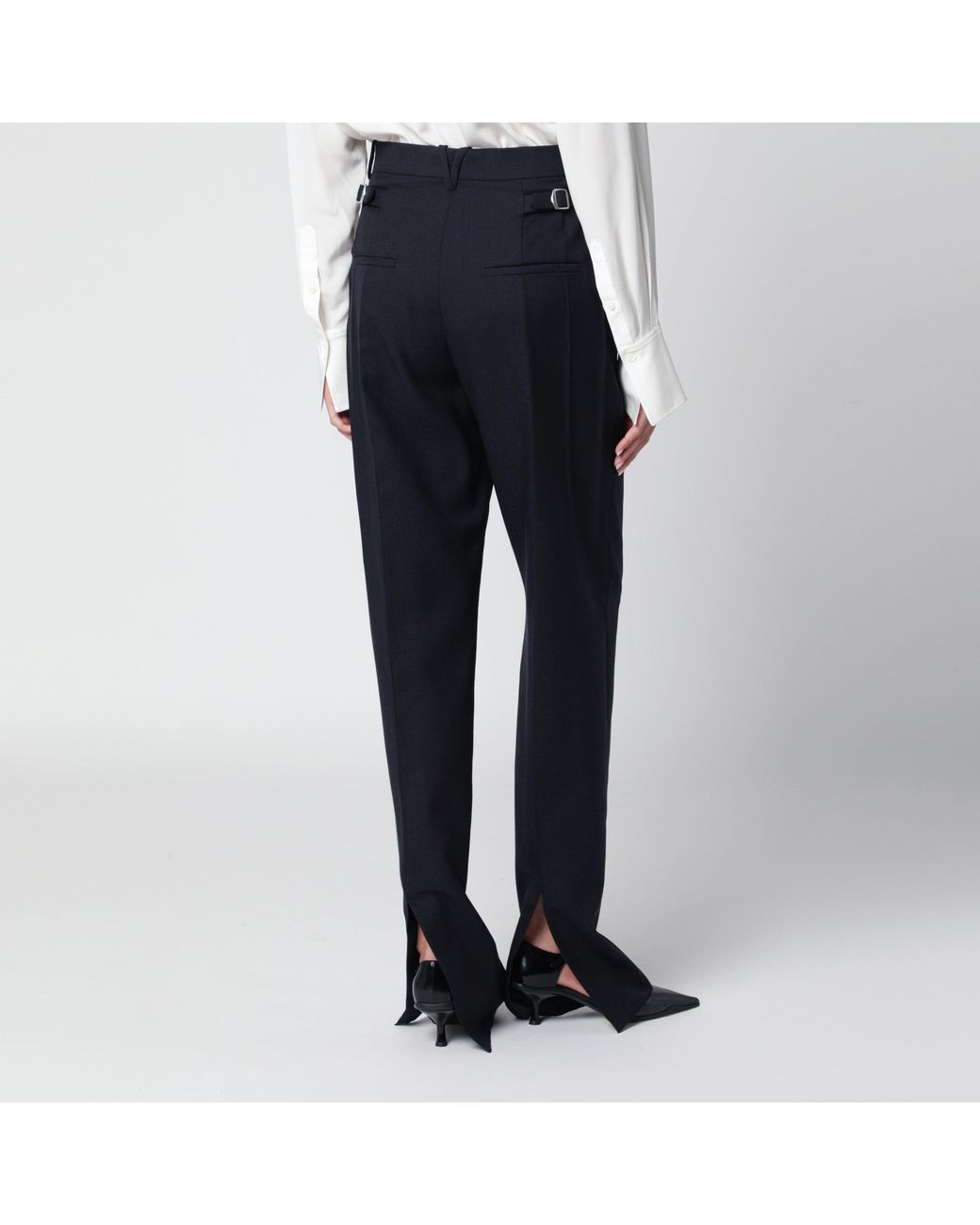 Bottega Veneta Blue Midnight Shetland Wool Trousers