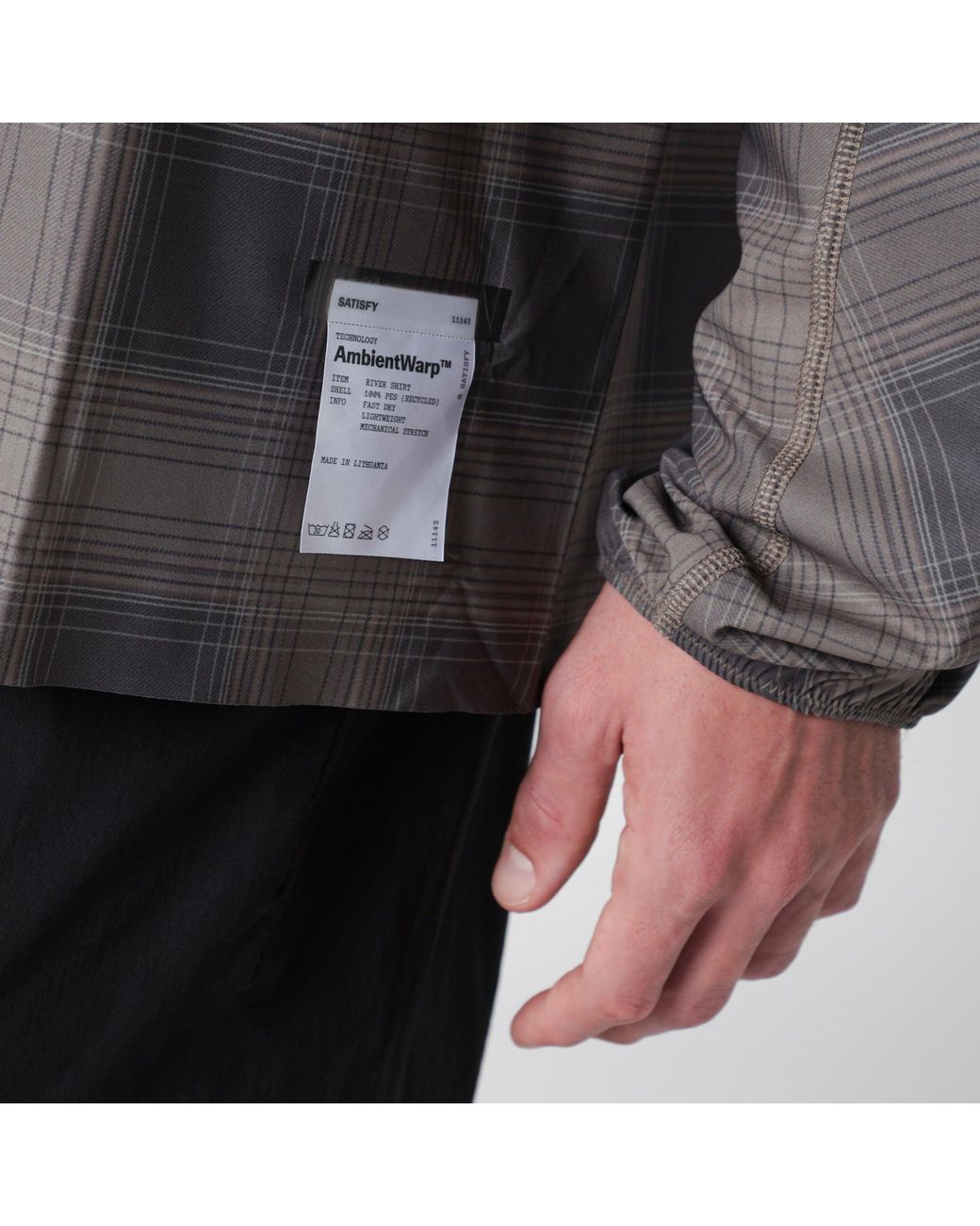 Satisfy Gray Check-Pattern Ambientwarp River Shirt for men