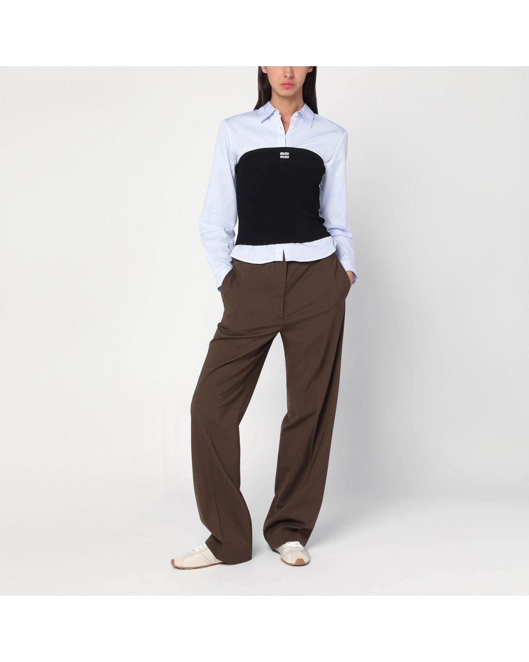 Miu Miu Brown Wool Trousers