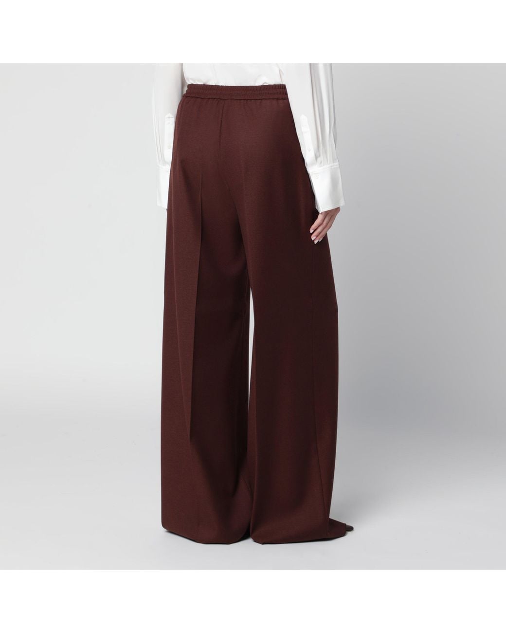 Max Mara Brown Wide-Leg Trousers