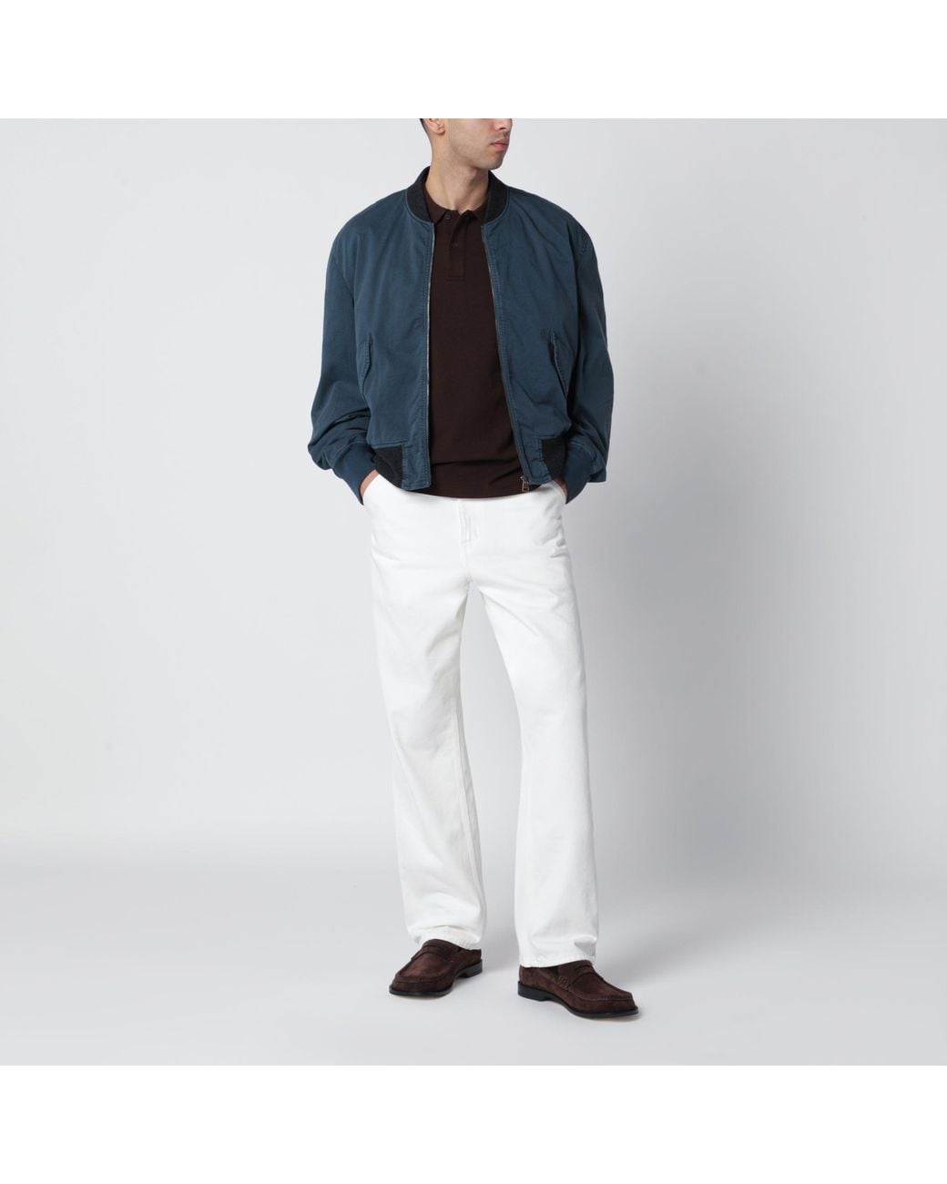 J.W. Anderson Blue Cotton Jacket With Vintage Finish for men