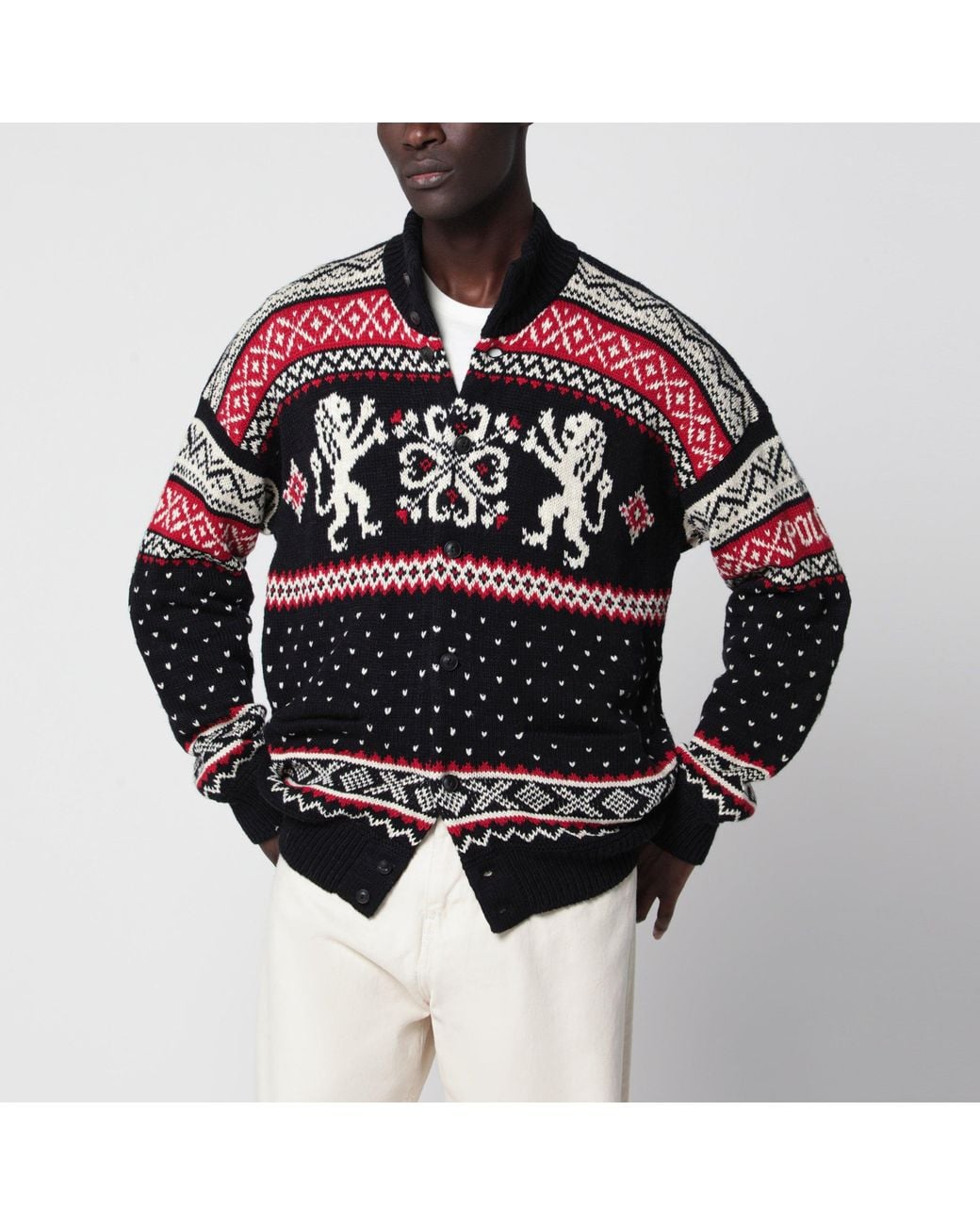 Polo Ralph Lauren Black Cotton And Cashmere Cardigan for men