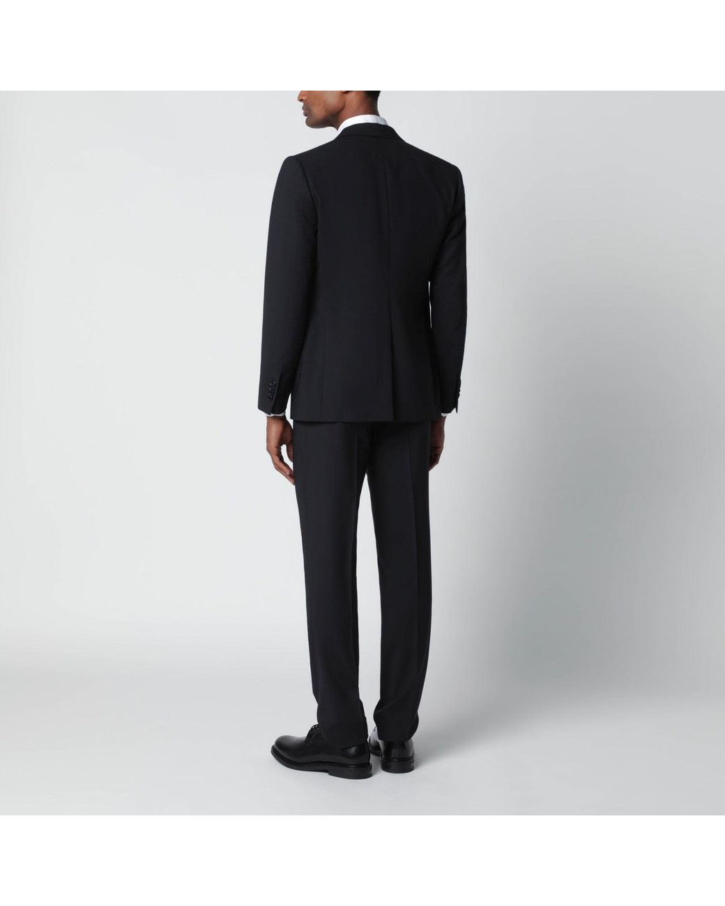 Lardini Black Single Breasted Wool Blend Suit for men