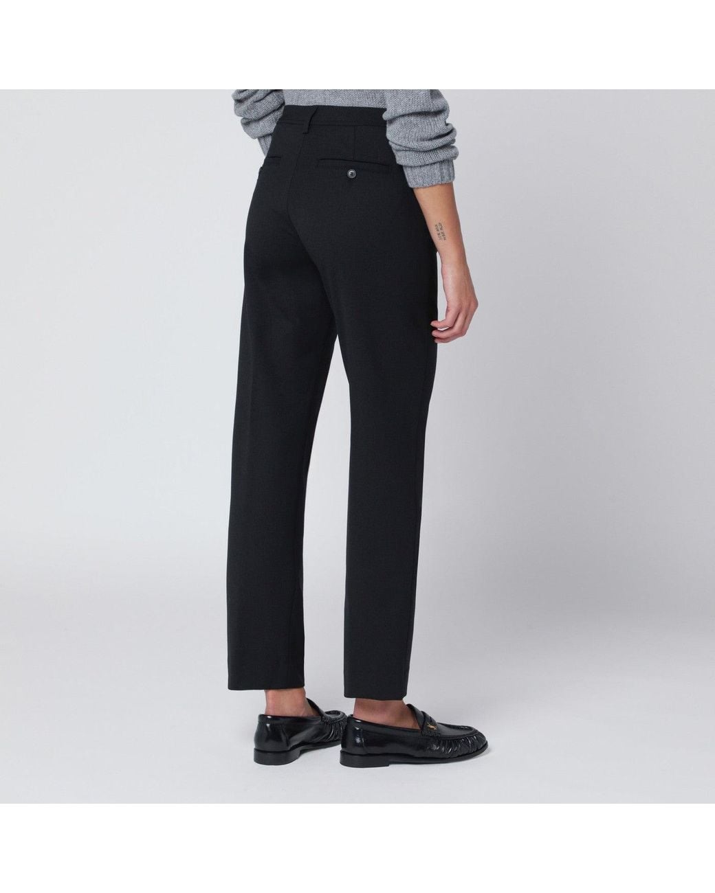 Thelatest Blue Black Wool-blend Trousers