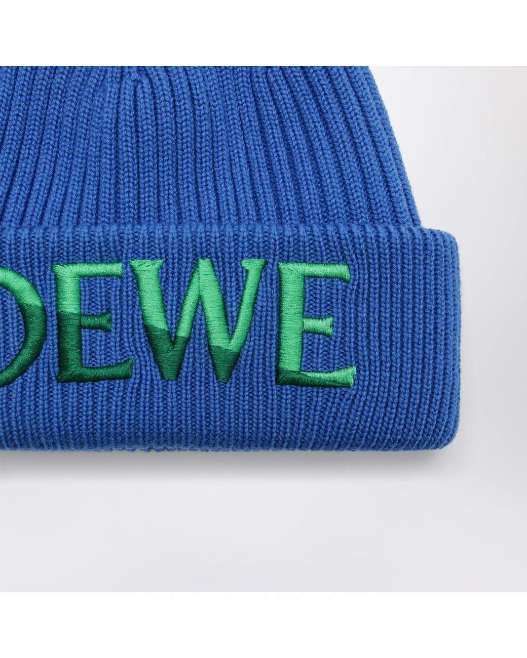 Loewe Blue Electric Wool Beanie With Embroidered Logo