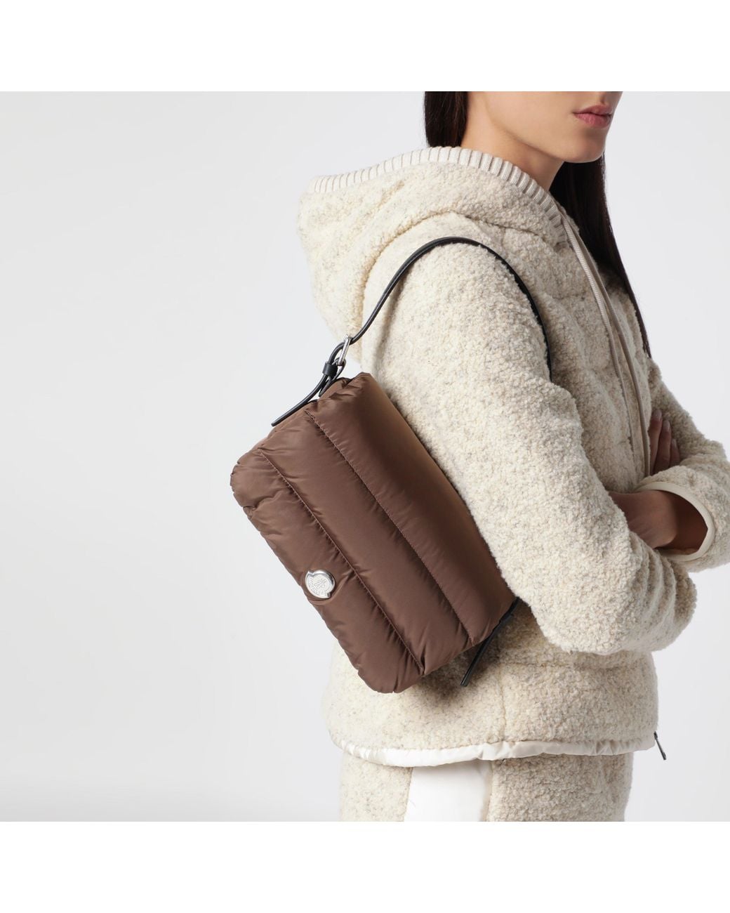 Moncler Brown Caradoc Nylon Shoulder Bag