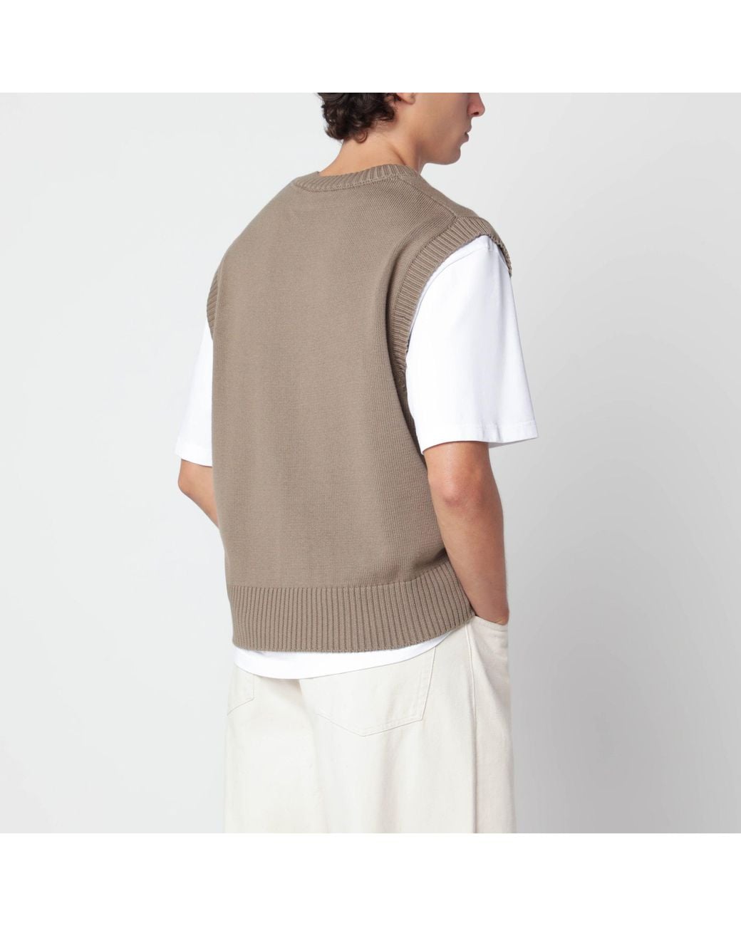 AMI Gray Ami De Coeur Vest for men