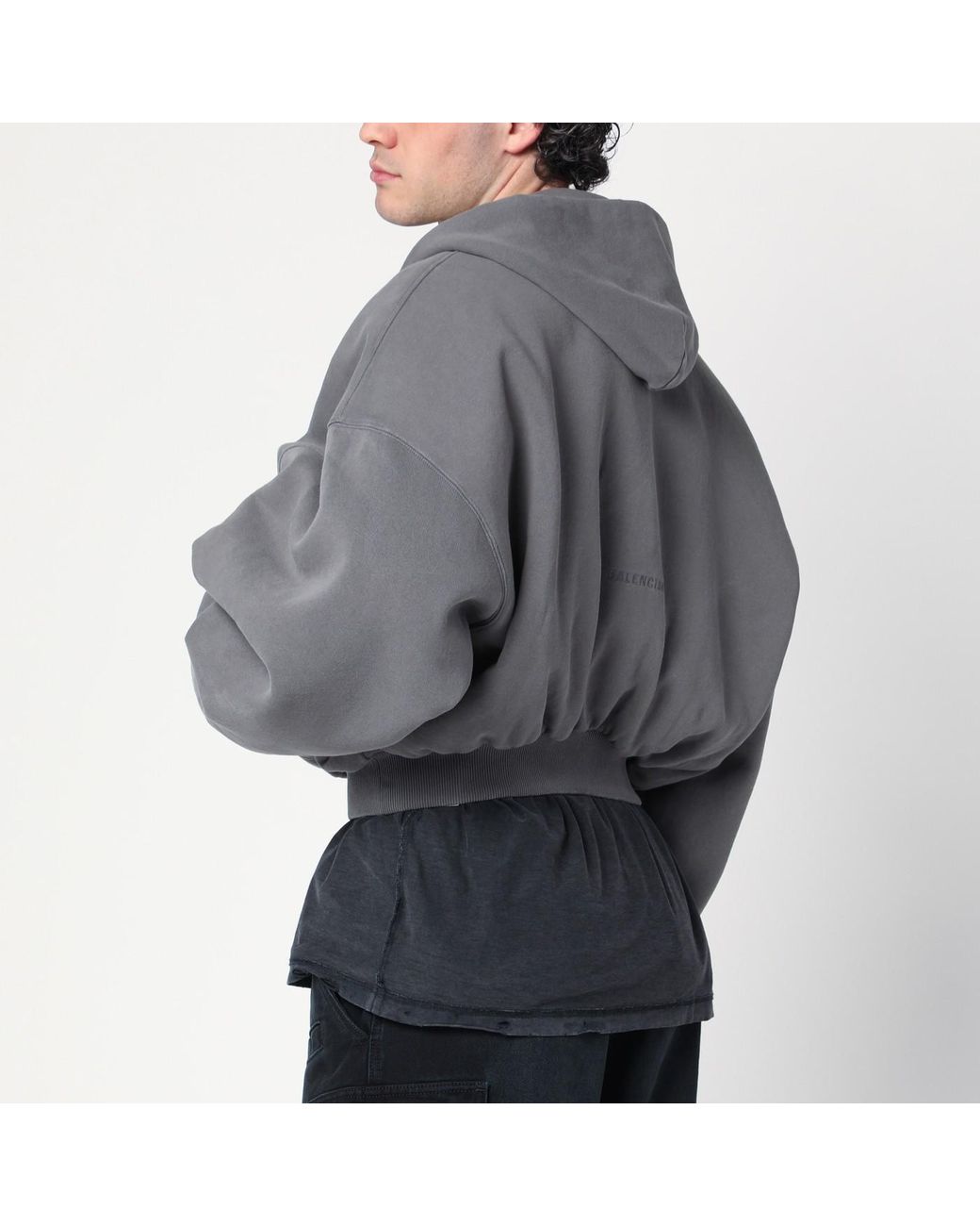 Balenciaga Dark Human Being Zip Hoodie in Gray for Men | Lyst