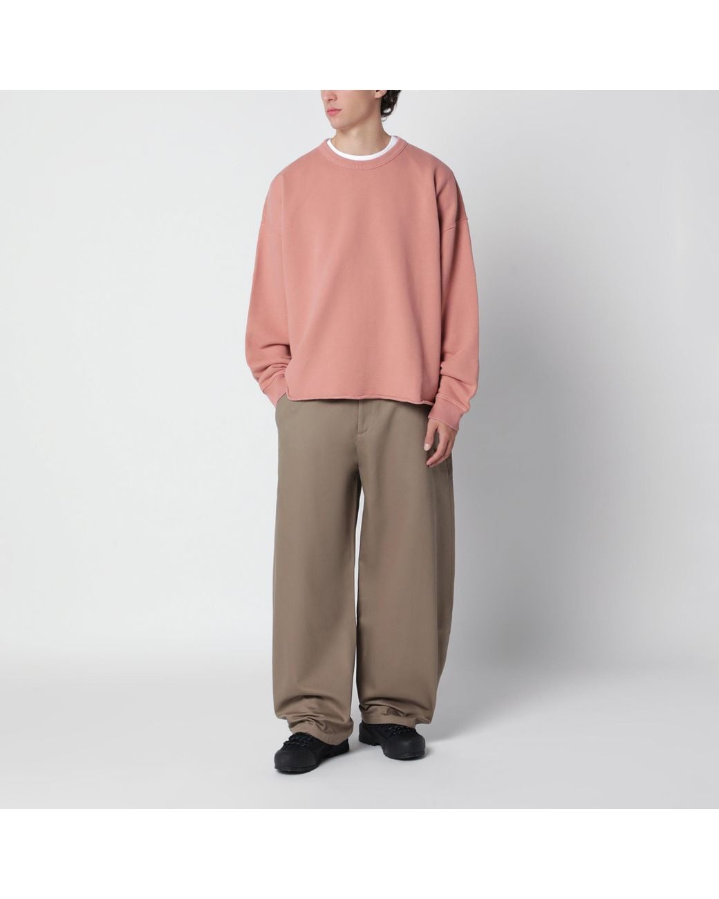 YMC Pink Cotton Crew-Neck Sweatshirt for men