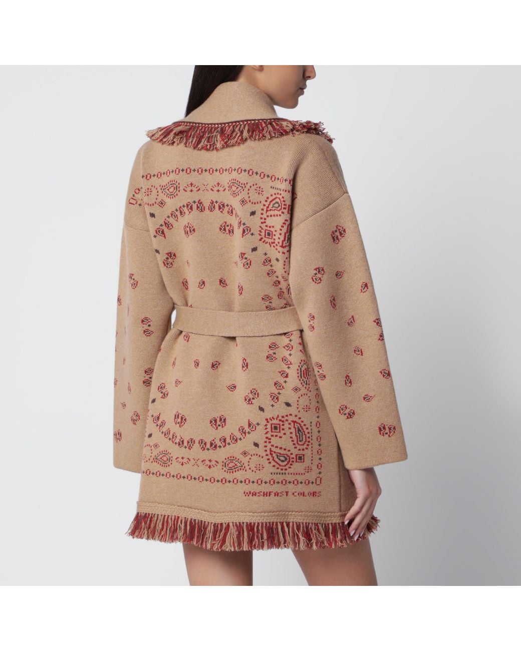 Alanui Brown Bandana Jacquard Cardigan