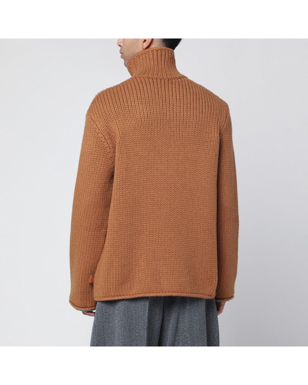 Loewe Brown Wool Turtleneck Sweater for men