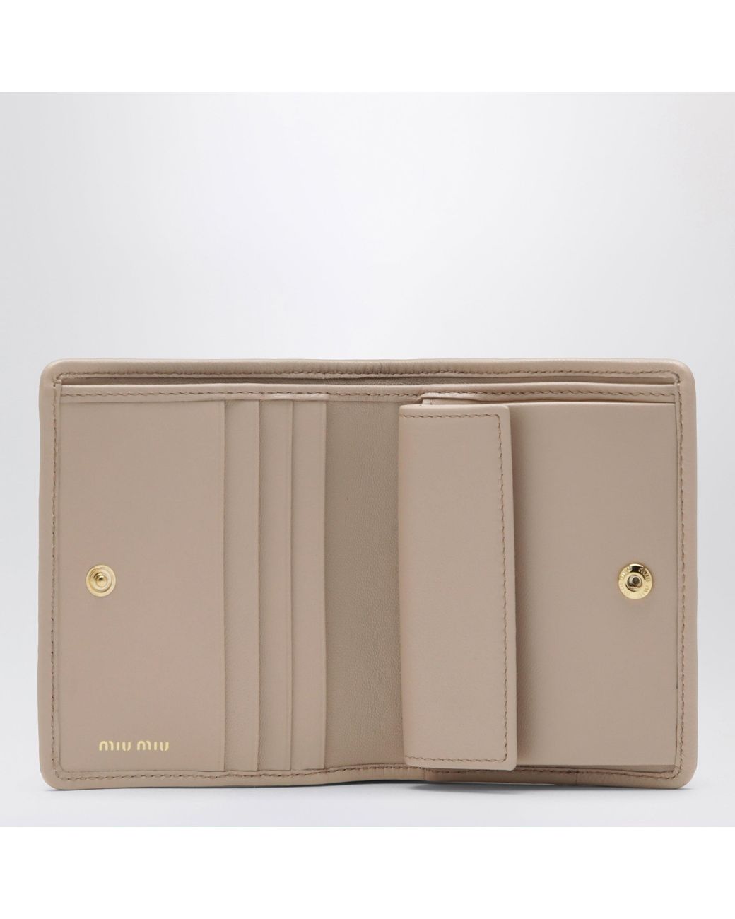 Miu Miu Natural Powder Matelassé Nappa Leather Wallet