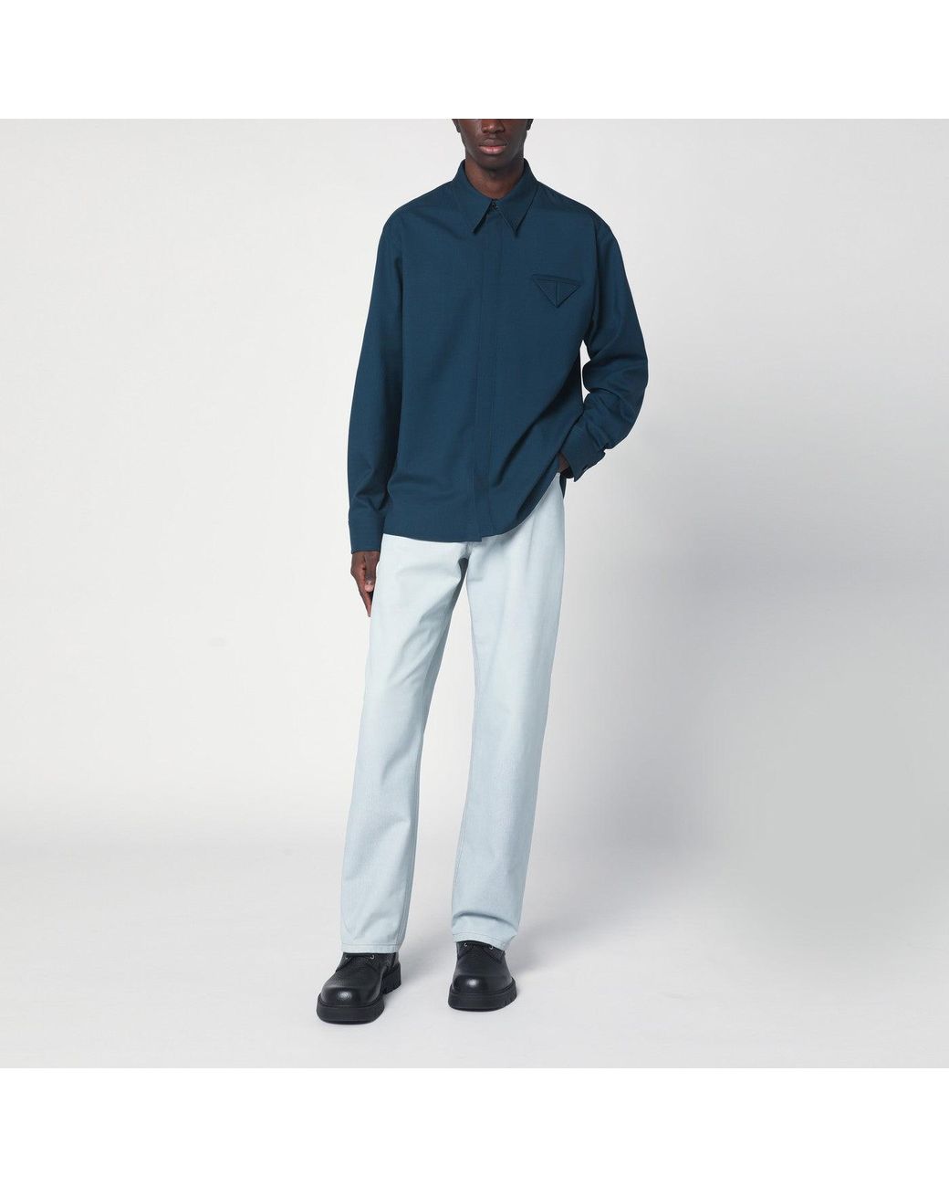 Bottega Veneta Blue Light Straight Leg Jeans for men
