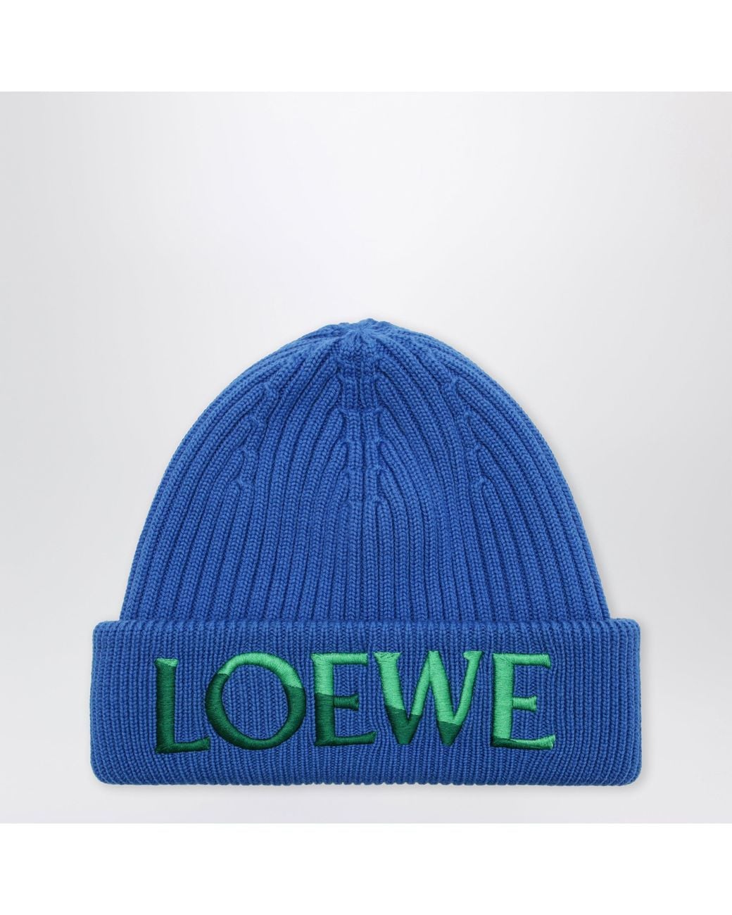 Loewe Blue Electric Wool Beanie With Embroidered Logo