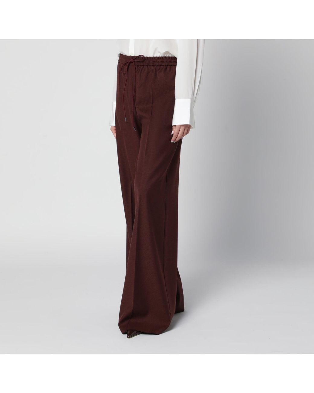 Max Mara Brown Wide-Leg Trousers
