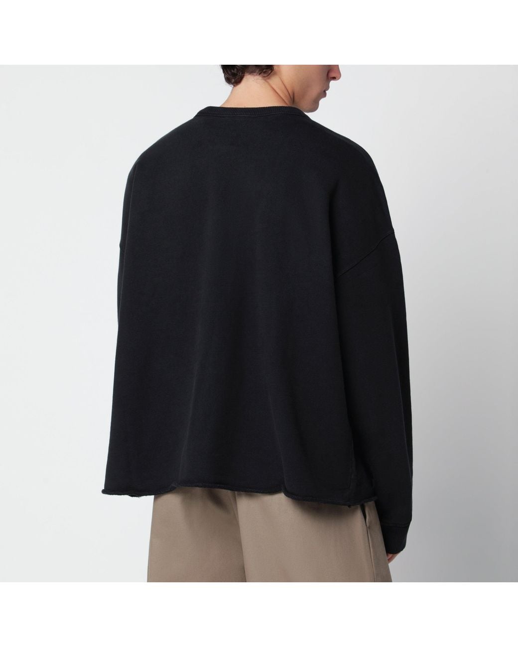 YMC Black Cotton Crew-Neck Sweatshirt for men